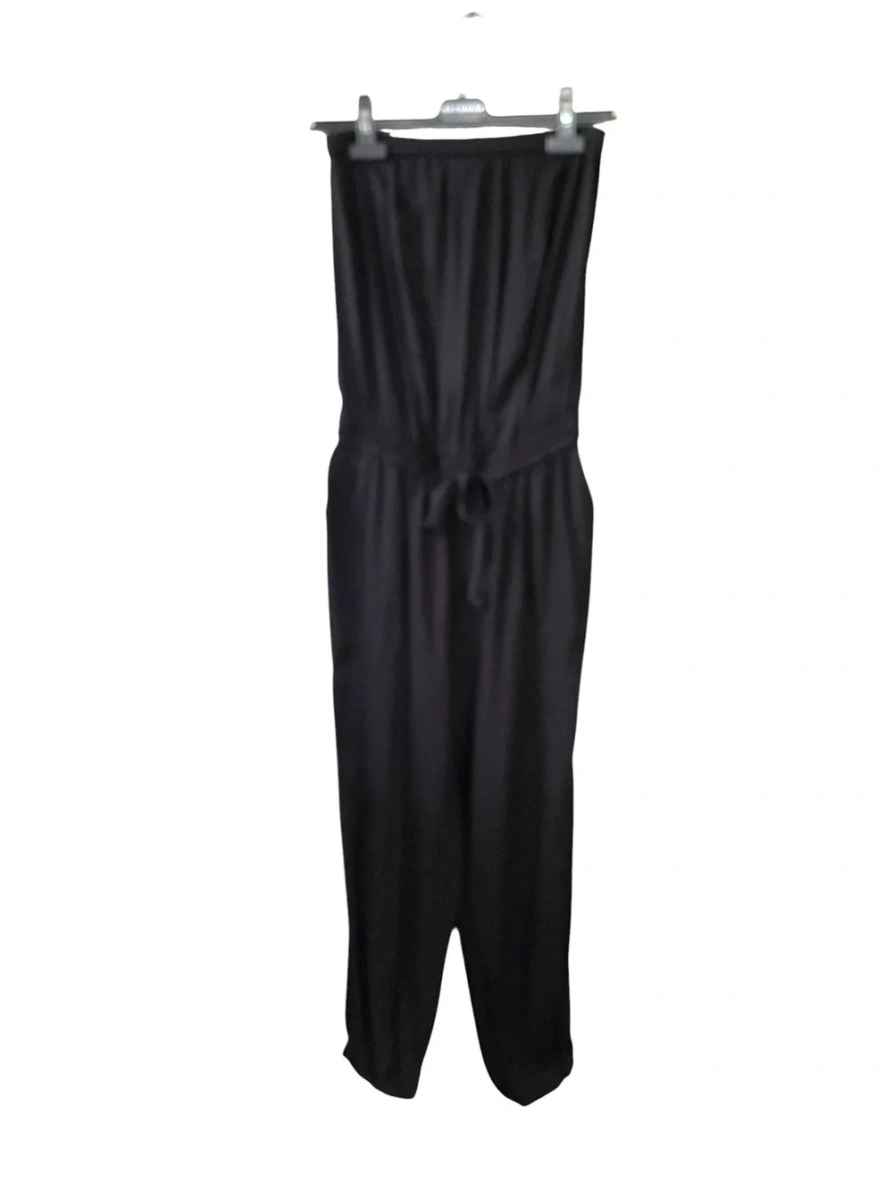 Aritzia Talula Black Strapless Tie-Waist Jumpsuit XS